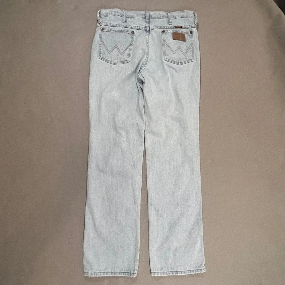 Wrangler Cowboy Cut 936GBH Light Wash Slim Fit Jeans Mens 33x32 Blue Denim